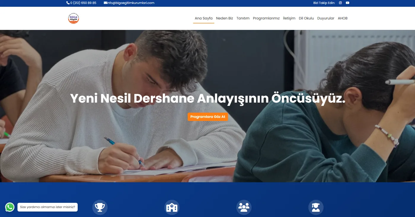 Biga Eğitim Kurumları ana sayfası