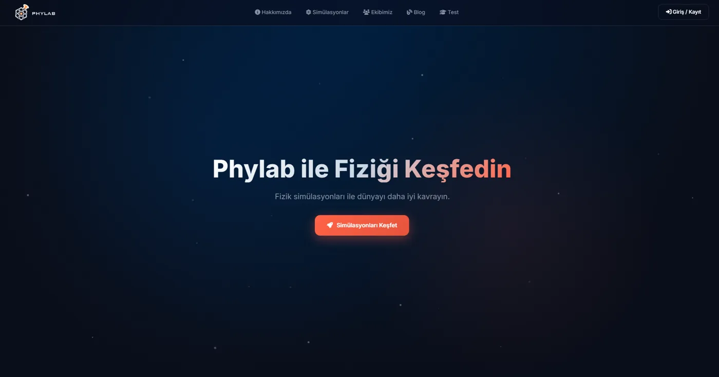 PhyLab ana sayfası